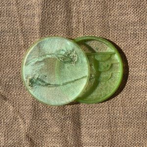 Green Floral Resin Eyelash Tray